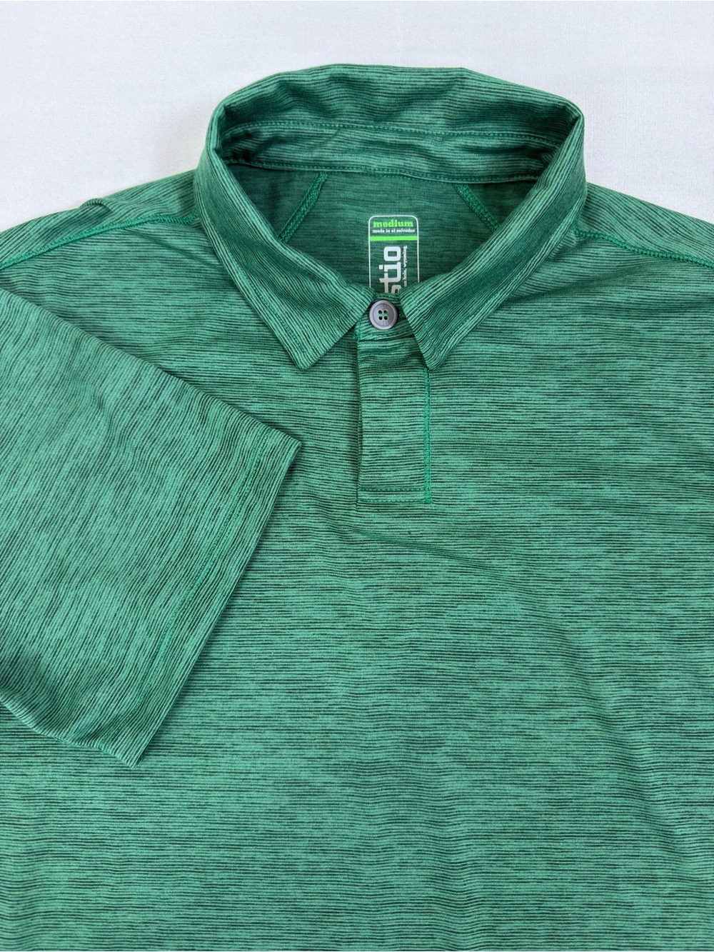 Stio Men’s Performance Polo Shirt Green Heather Short Sleeve
